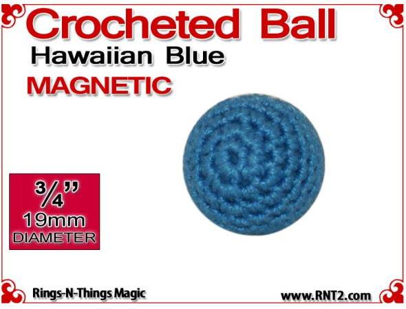 Hawaiian Blue Crochet Ball | 3/4 Inch (19mm) | Magnetic