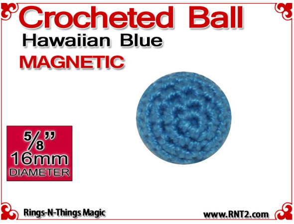 Hawaiian Blue Crochet Ball | 5/8 Inch (16mm) | Magnetic