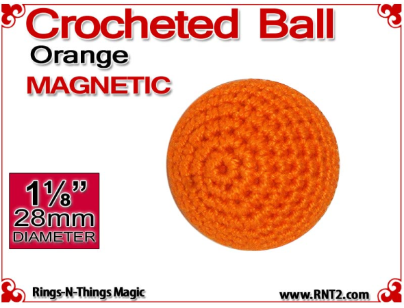 Orange Crochet Ball | 1 1/8 Inch (28mm) | Magnetic