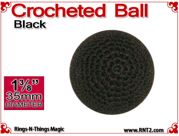 Black Crochet Ball | 1 3/8 Inch (35mm)