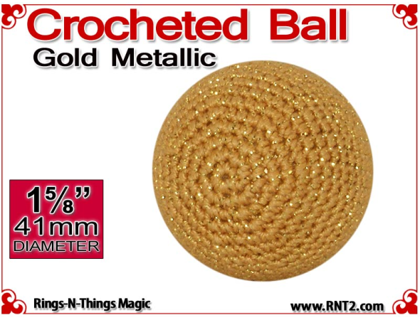 Gold Metallic Crochet Ball | 1 5/8 Inch (41mm)