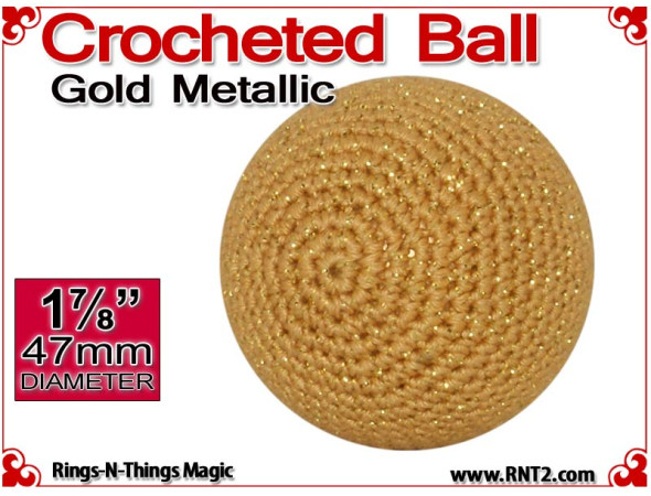 Gold Metallic Crochet Ball | 1 7/8 Inch (47mm)