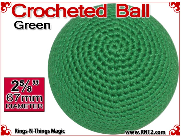 Green Crochet Ball | 2 5/8 Inch  (67mm) | Individual