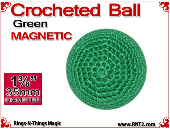 Green Crochet Ball | 1 3/8 Inch (35mm) | Magnetic