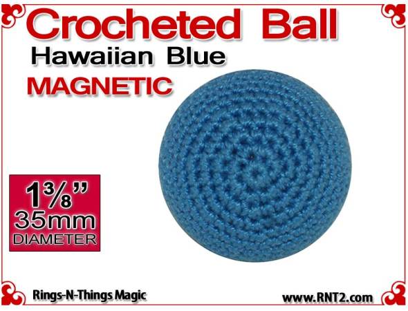 Hawaiian Blue Crochet Ball | 1 3/8 Inch (35mm) | Magnetic