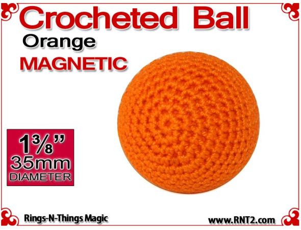 Orange Crochet Ball | 1 3/8 Inch (35mm) | Magnetic