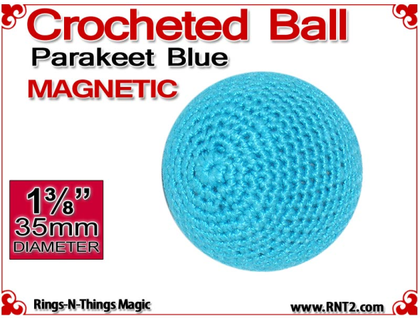 Parakeet Blue Crochet Ball | 1 3/8 Inch (35mm) | Magnetic
