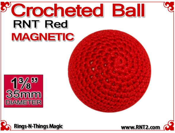RNT Red Crochet Ball | 1 3/8 Inch (35mm) | Magnetic