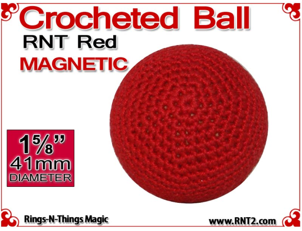 RNT Red Crochet Ball | 1 5/8 Inch (41mm) | Magnetic