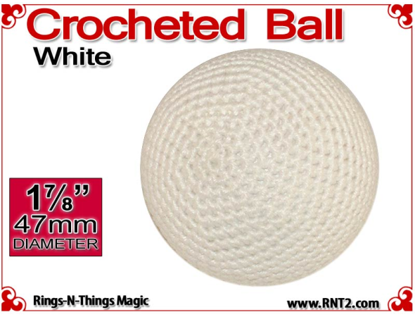 White Crochet Ball | 1 7/8 Inch (47mm)