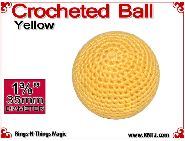 Yellow Crochet Ball | 1 3/8 Inch (35mm)