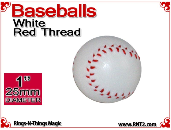 White Leather Baseball | 1 Inch (25mm) by Leo Smetsers