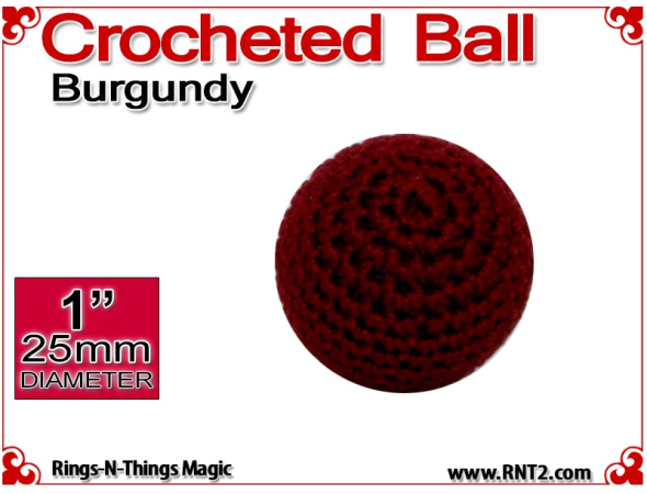 Burgundy Crochet Ball | 1 Inch (25mm)