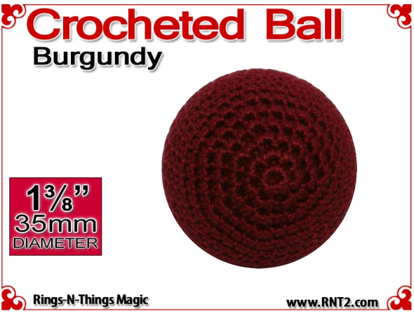 Burgundy Crochet Ball | 1 3/8 Inch (35mm)