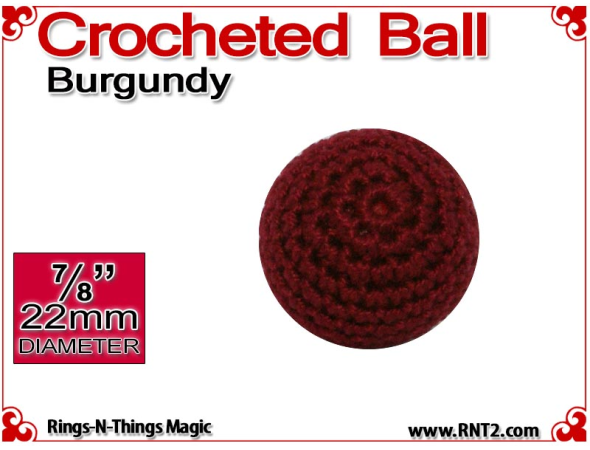 Burgundy Crochet Ball | 7/8 Inch (22mm)