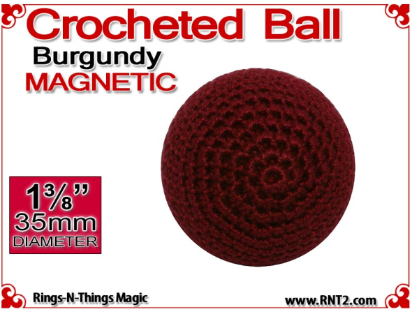 Burgundy Crochet Ball | 1 3/8 Inch (35mm) | Magnetic