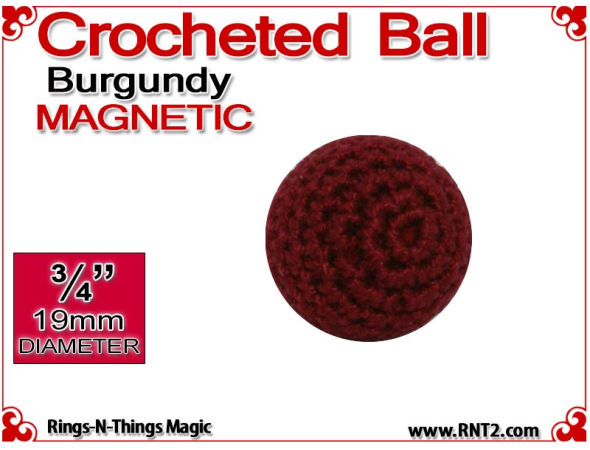 Burgundy Crochet Ball | 3/4 Inch (19mm) | Magnetic