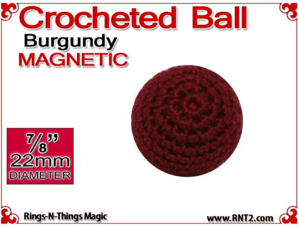 Burgundy Crochet Ball | 7/8 Inch (22mm) Magnetic