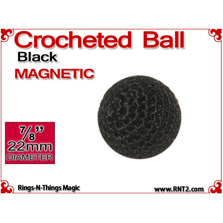 Black Crochet Ball | 7/8 Inch (22mm) | Magnetic