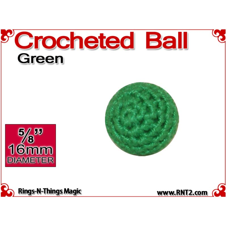 Green Crochet Ball | 5/8 Inch (16mm)