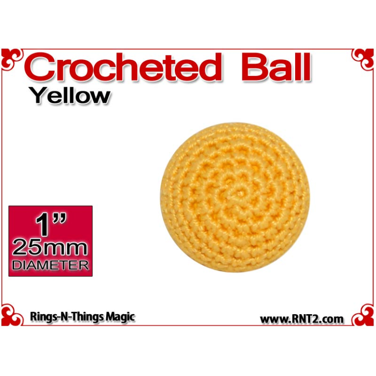 Yellow Crochet Ball | 1 Inch (25mm)