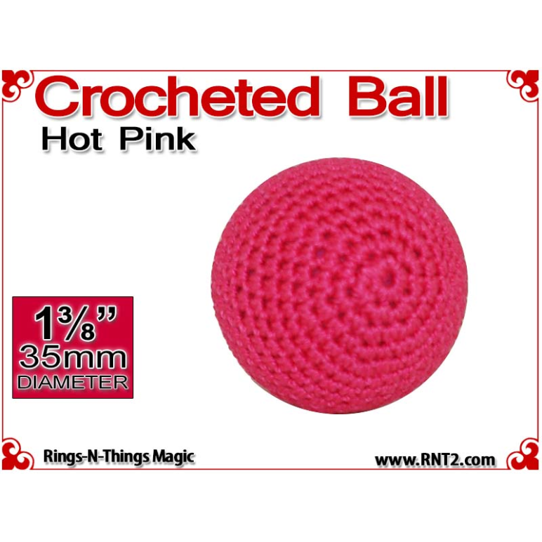 Hot Pink Crochet Ball | 1 3/8 Inch (35mm)
