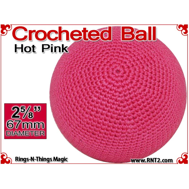 Hot Pink Crochet Ball | 2 5/8 Inch (67mm)