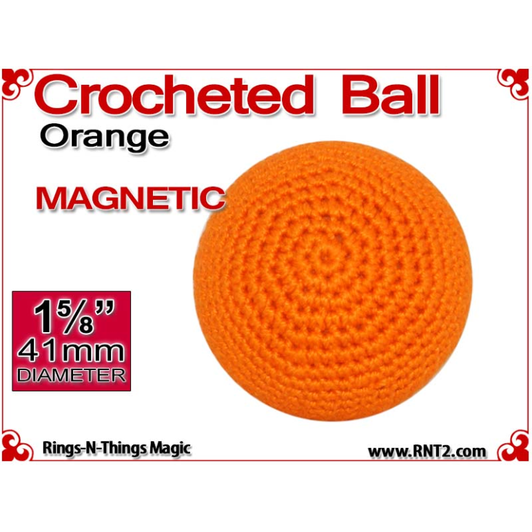 Orange Crochet Ball | 1 5/8 Inch (41mm) | Magnetic