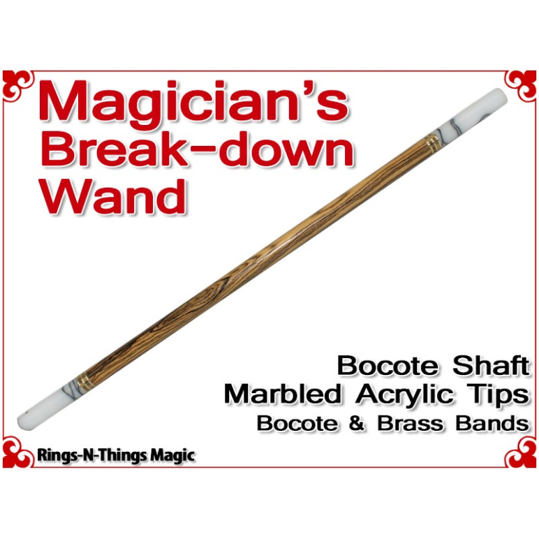 Magicians Break-Down Wand | Bocote & Marbled Acrylic Tips