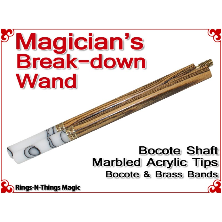 Magicians Break-Down Wand | Bocote & Marbled Acrylic Tips