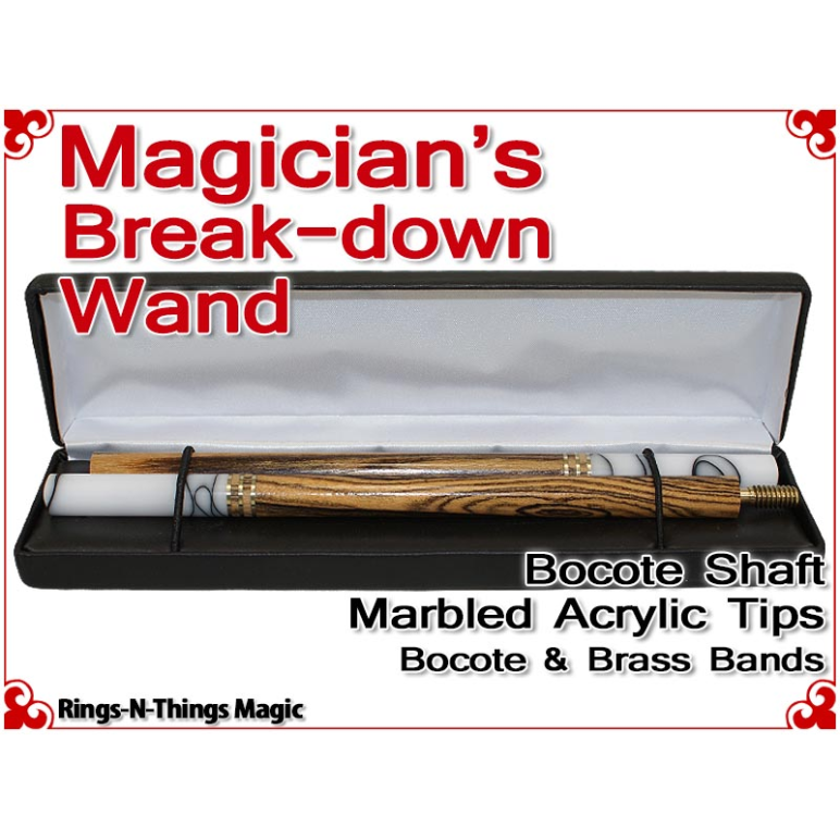 Magicians Break-Down Wand | Bocote & Marbled Acrylic Tips