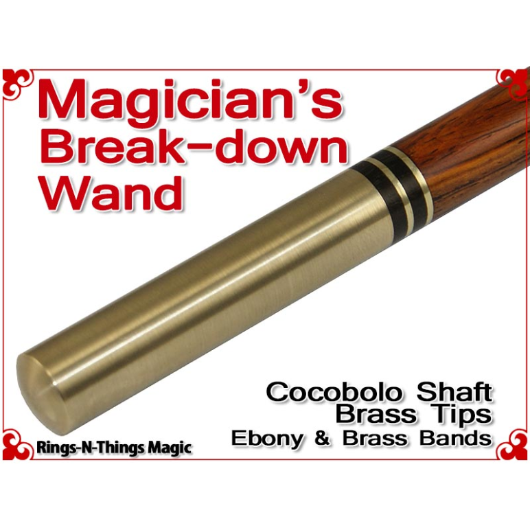 Magicians Break-Down Wand | Cocobolo & Brass Tips