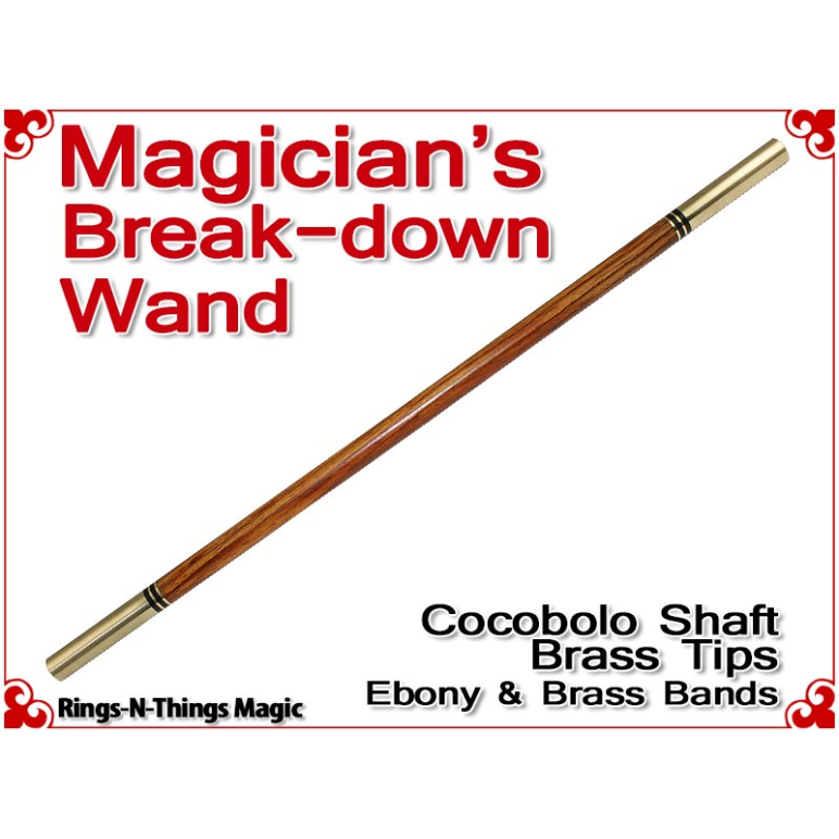 Magicians Break-Down Wand | Cocobolo & Brass Tips