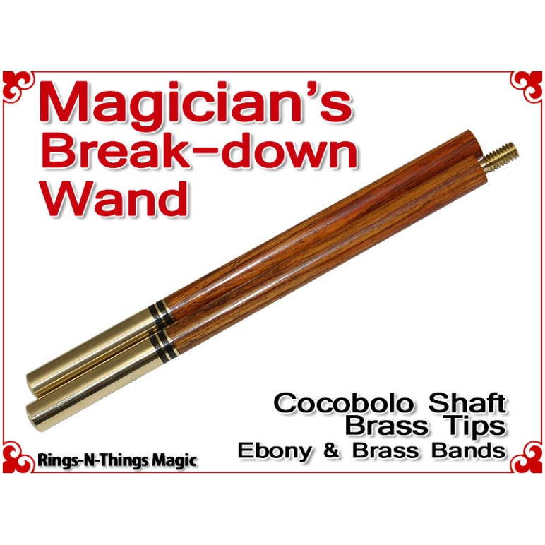 Magicians Break-Down Wand | Cocobolo & Brass Tips
