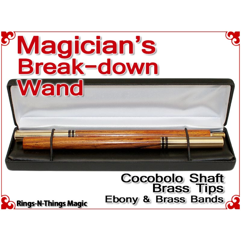 Magicians Break-Down Wand | Cocobolo & Brass Tips