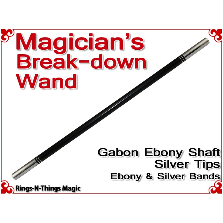 Magicians Break-Down Wand | Ebony & Silver