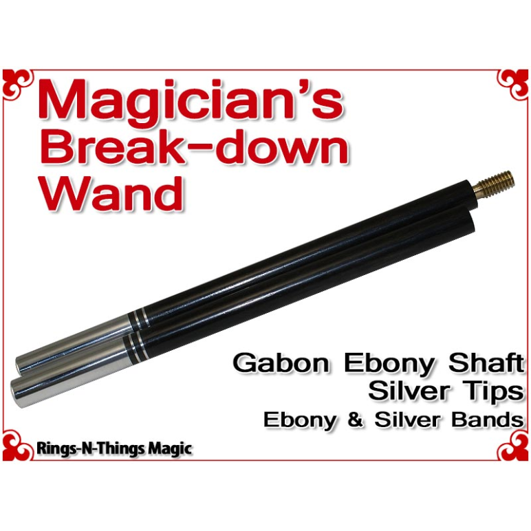 Magicians Break-Down Wand | Ebony & Silver