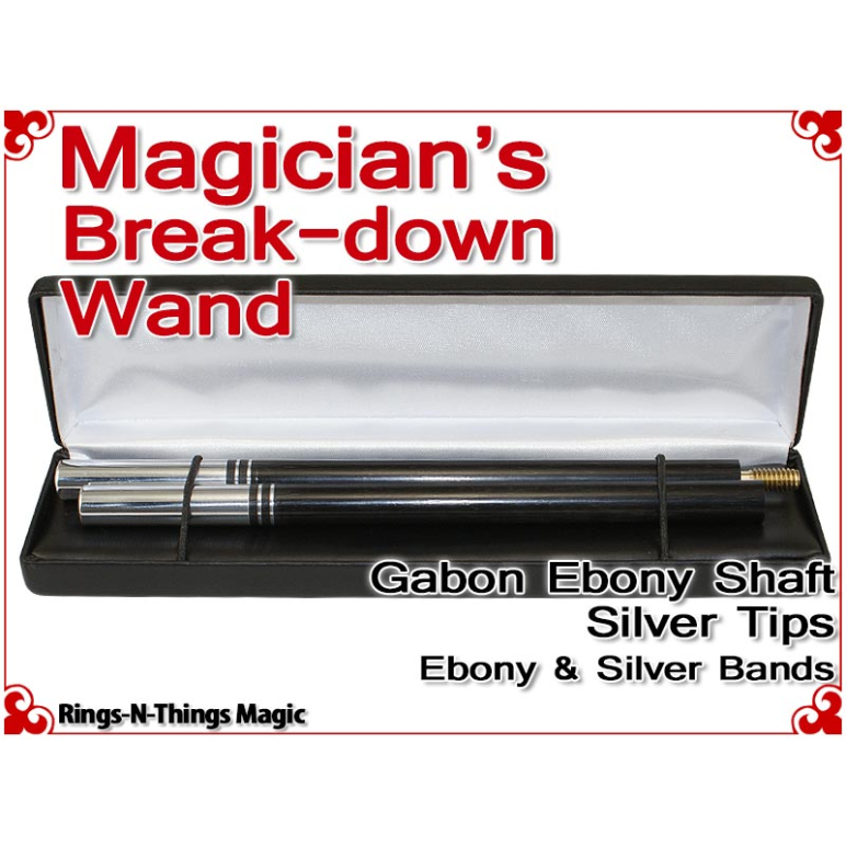 Magicians Break-Down Wand | Ebony & Silver