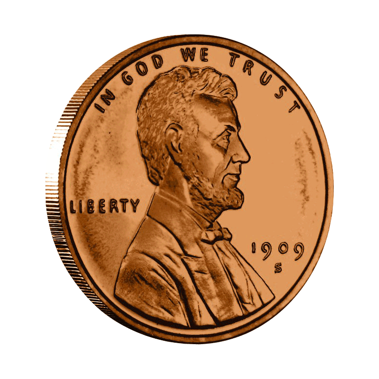 Copper Lincoln Wheat Penny - 39mm - obverse