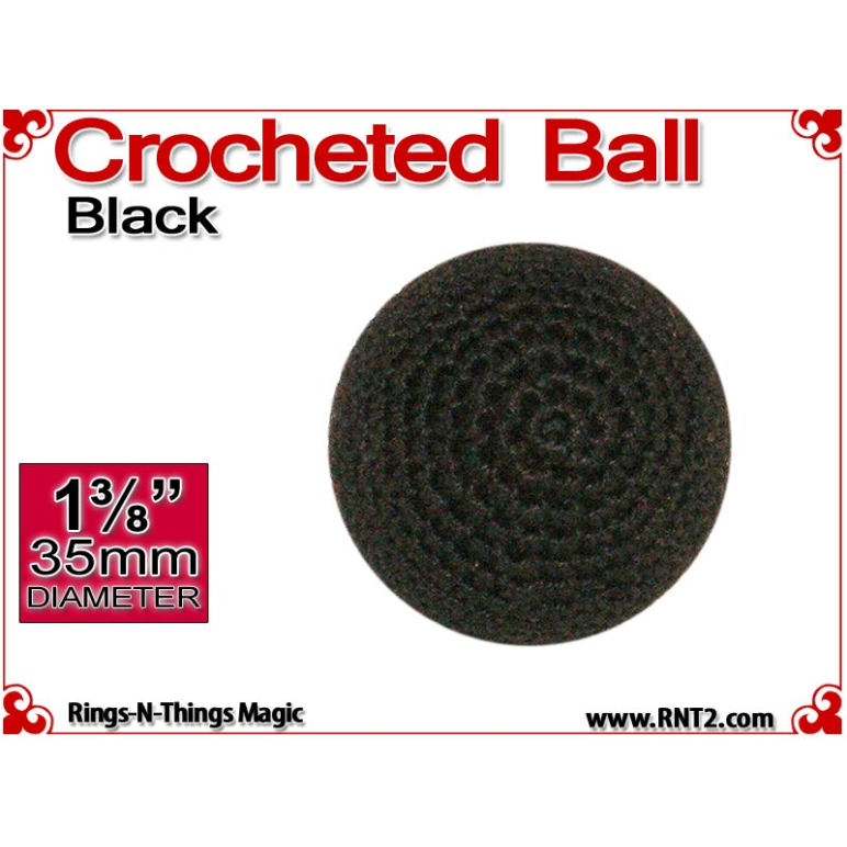 Black Crochet Ball | 1 3/8 Inch (35mm)
