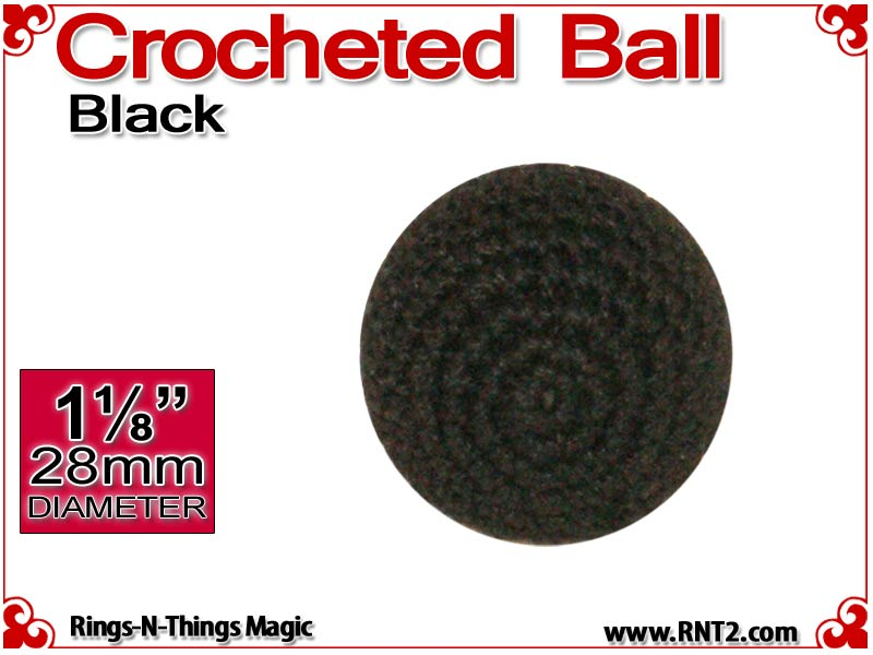 Black Crochet Ball | 1 1/8 Inch (28mm)