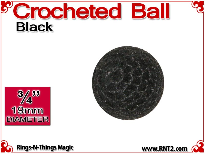 Black Crochet Ball | 3/4 Inch (19mm)