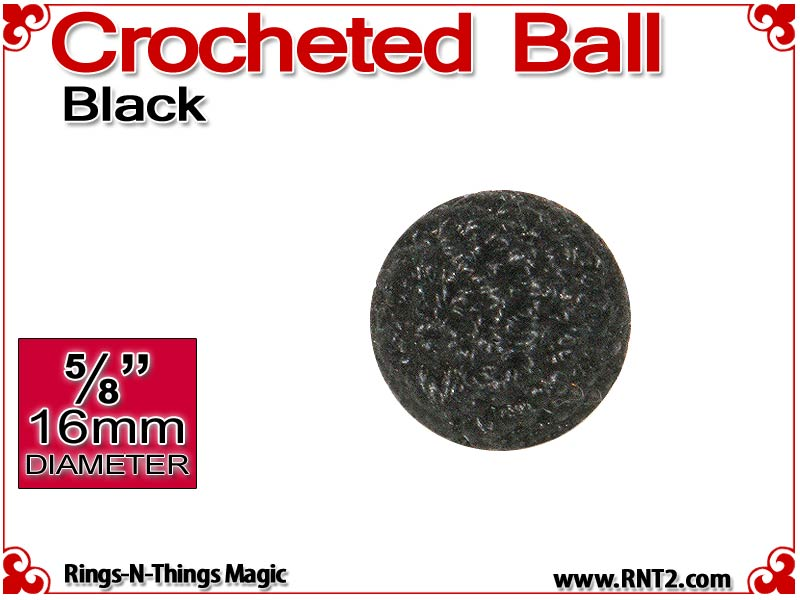 Black Crochet Ball | 5/8 Inch (16mm)