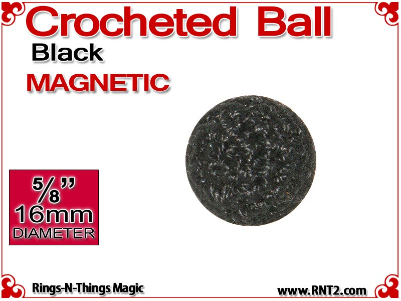 Black Crochet Ball | 5/8 Inch | Magnetic
