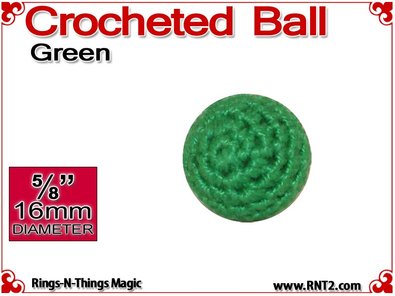 Green Crochet Ball | 5/8 Inch (16mm)