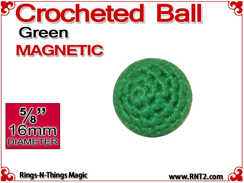 Green Crochet Ball | 5/8 Inch (16mm) | Magnetic