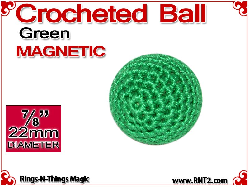 Green Crochet Ball | 7/8 Inch (22mm) | Magnetic
