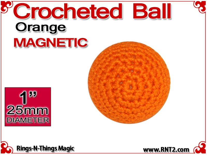 Orange Crochet Ball | 1 Inch (25mm) | Magnetic