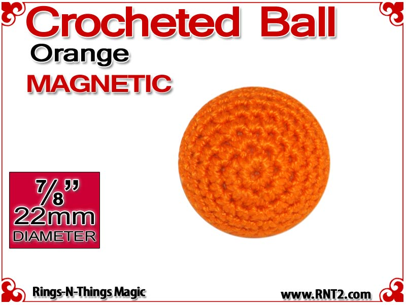 Orange Crochet Ball | 7/8 Inch (22mm) | Magnetic