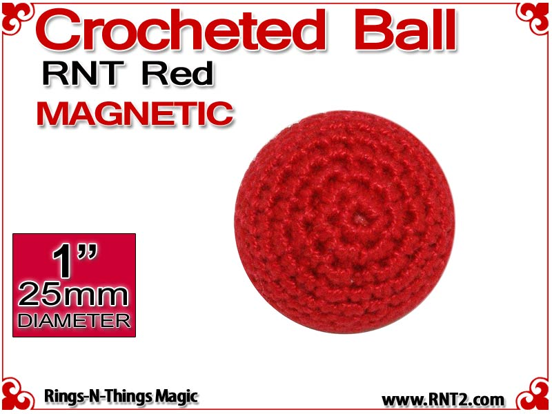 RNT Red Crochet Ball | 1 Inch (25mm) | Magnetic